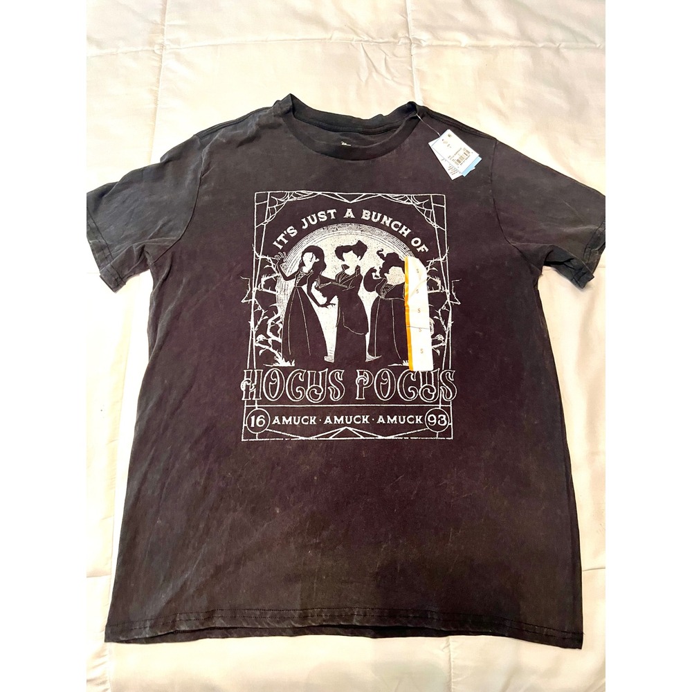 NWT Disney Hocus Pocus Sanderson Sisters Black Halloween Witch Gothic T-Shirt-S